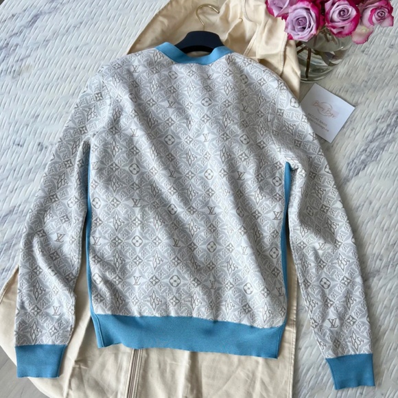 Authentic Louis Vuitton Since 1854 Contrast Trim Cardigan Size L - Picture 2 of 6